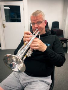 Harmony Valley-240 Matthew plays the trumpet